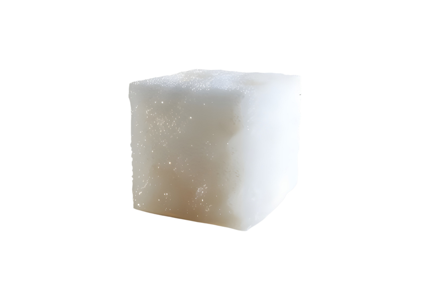 Sparkling White Cube. Isolated on transparent background png