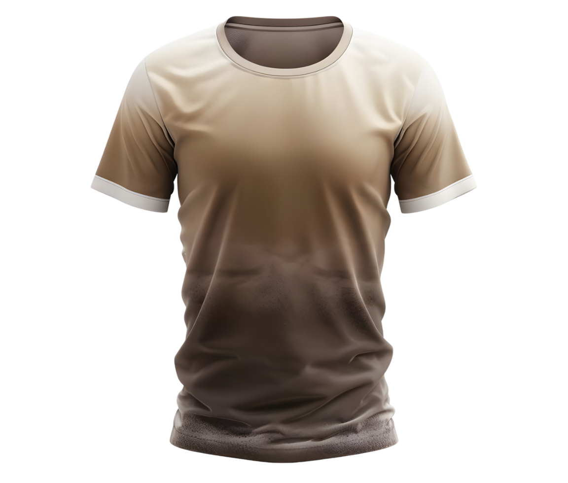 Brown Gradient T-shirt Mockup. Isolated on transparent background png