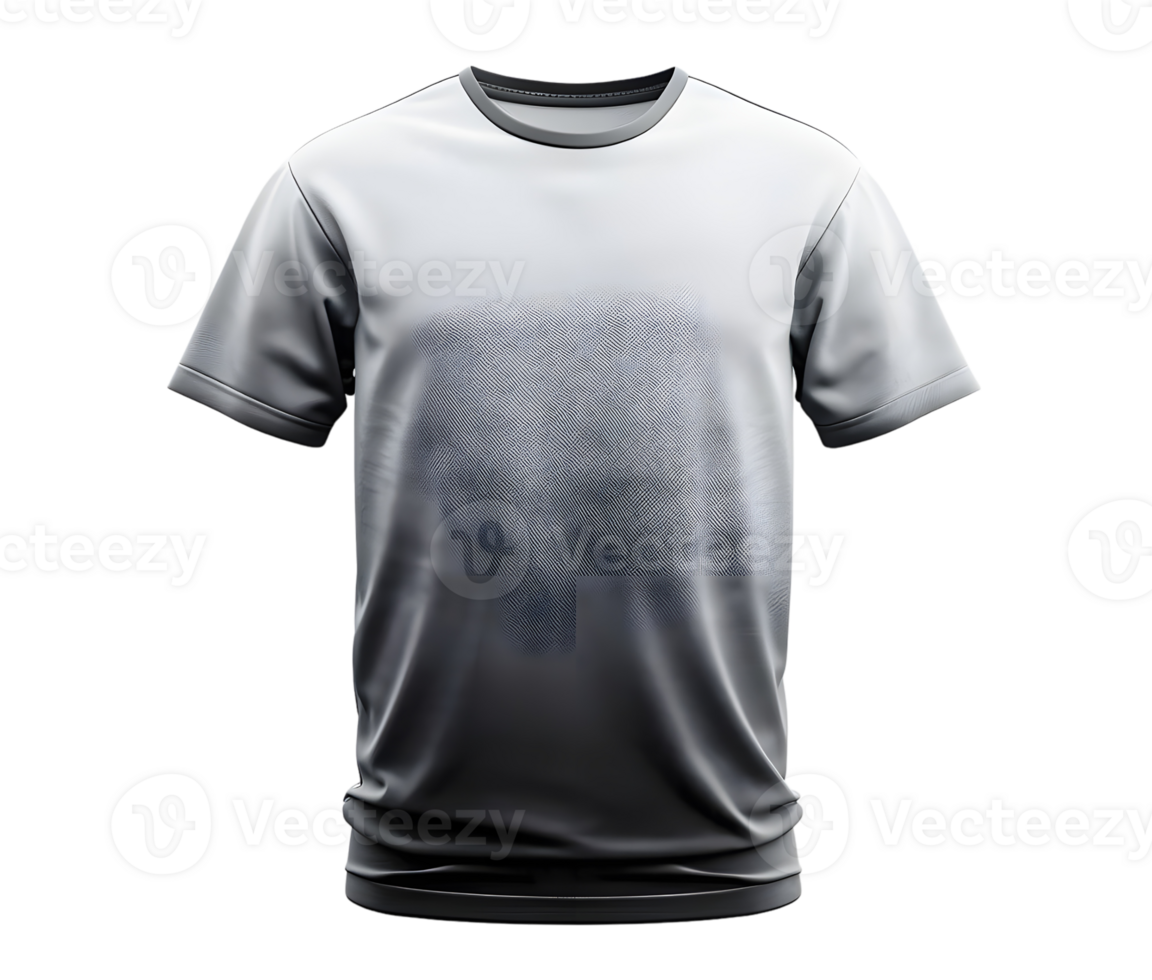 Grey T-shirt Mockup with Abstract Pattern. Isolated on transparent background png