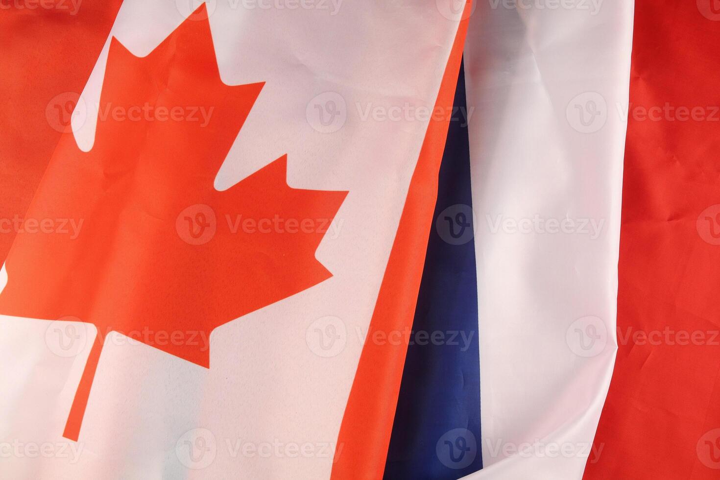 Flag of France and Canada photo
