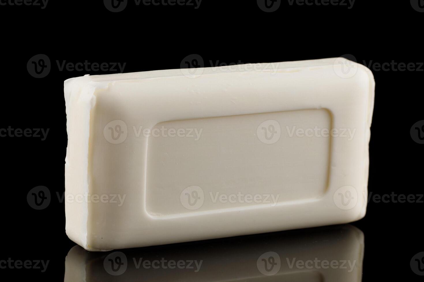 White soap on a black background photo