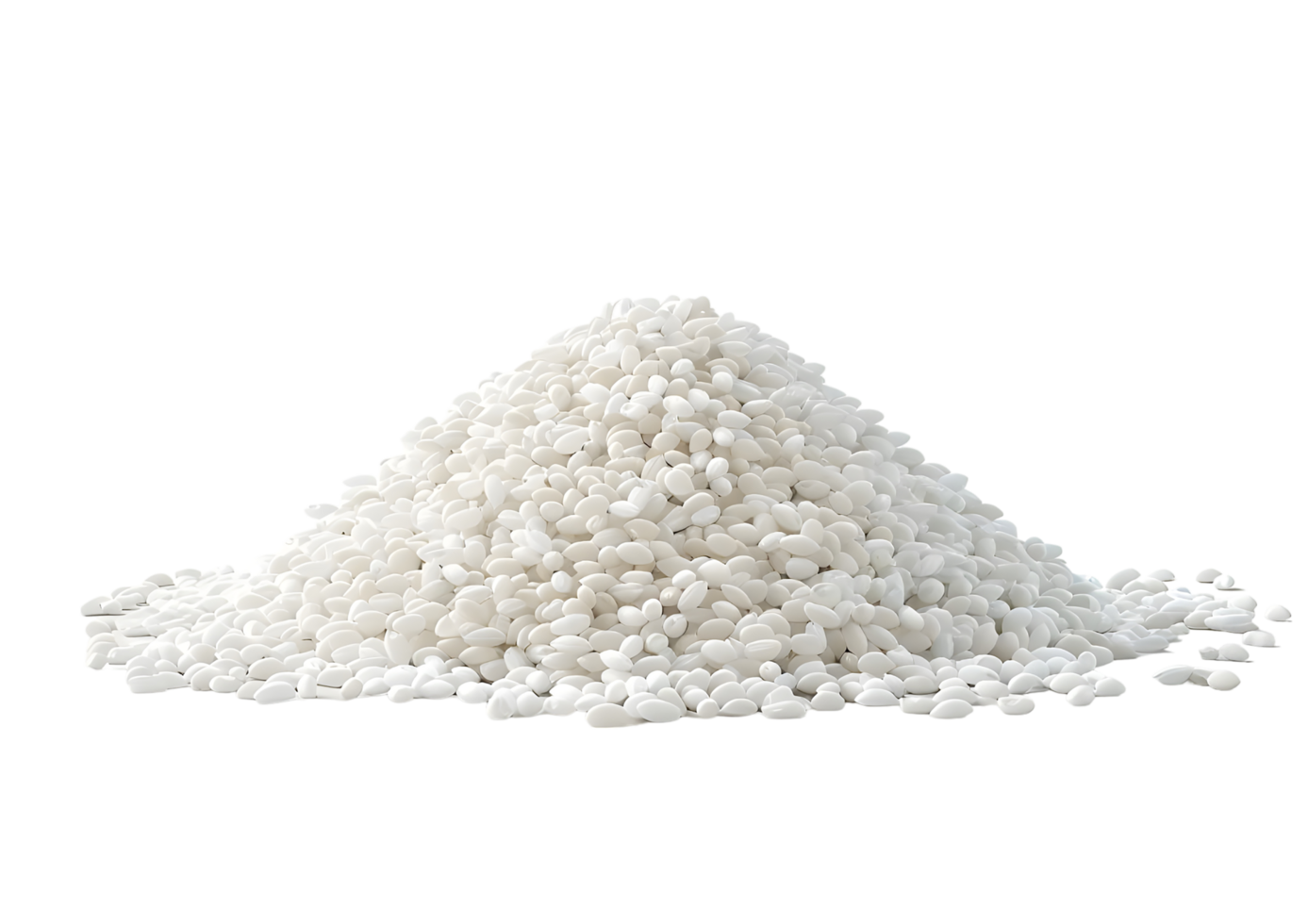 White Rice Pile Isolated Background. Isolated on transparent background png