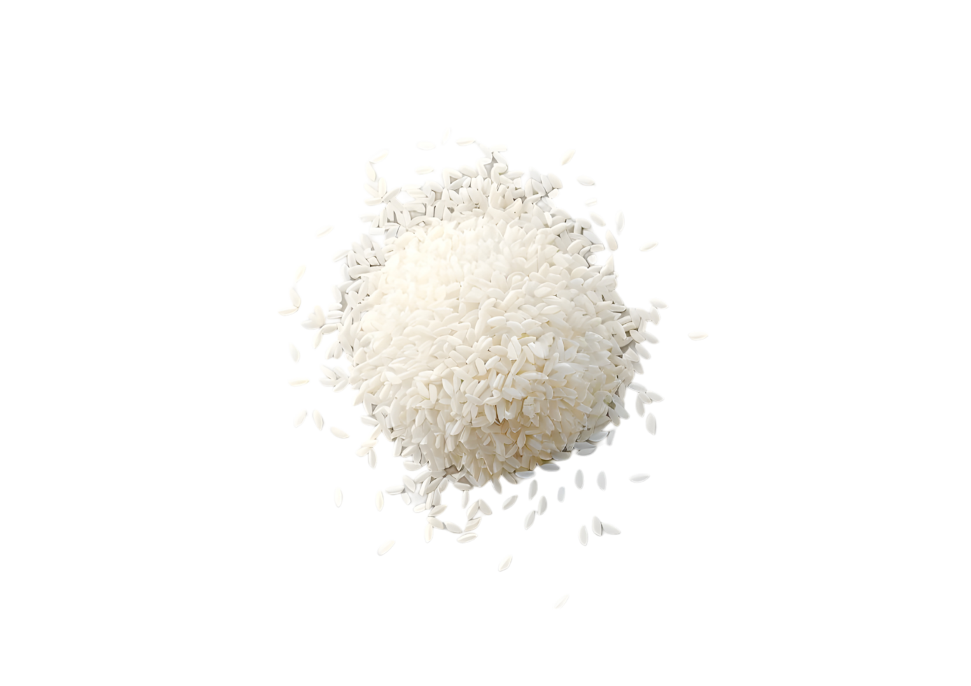 White Rice Grain Closeup Isolated. Isolated on transparent background png
