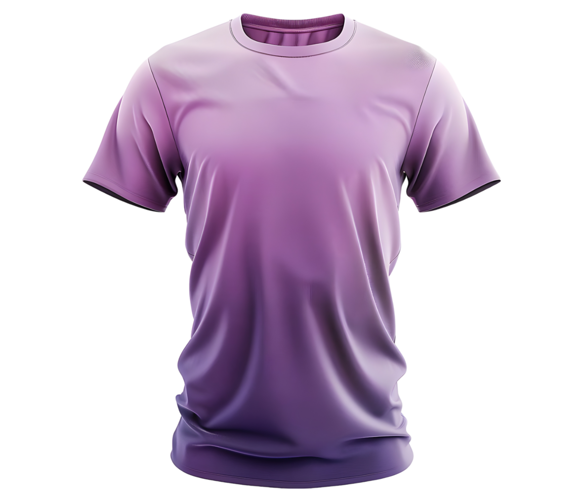 Purple Gradient T-Shirt Mockup. Isolated on transparent background png