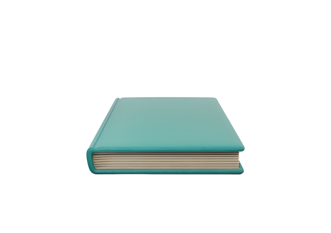 Close-up of a Teal Hardcover Book. Isolated on transparent background png