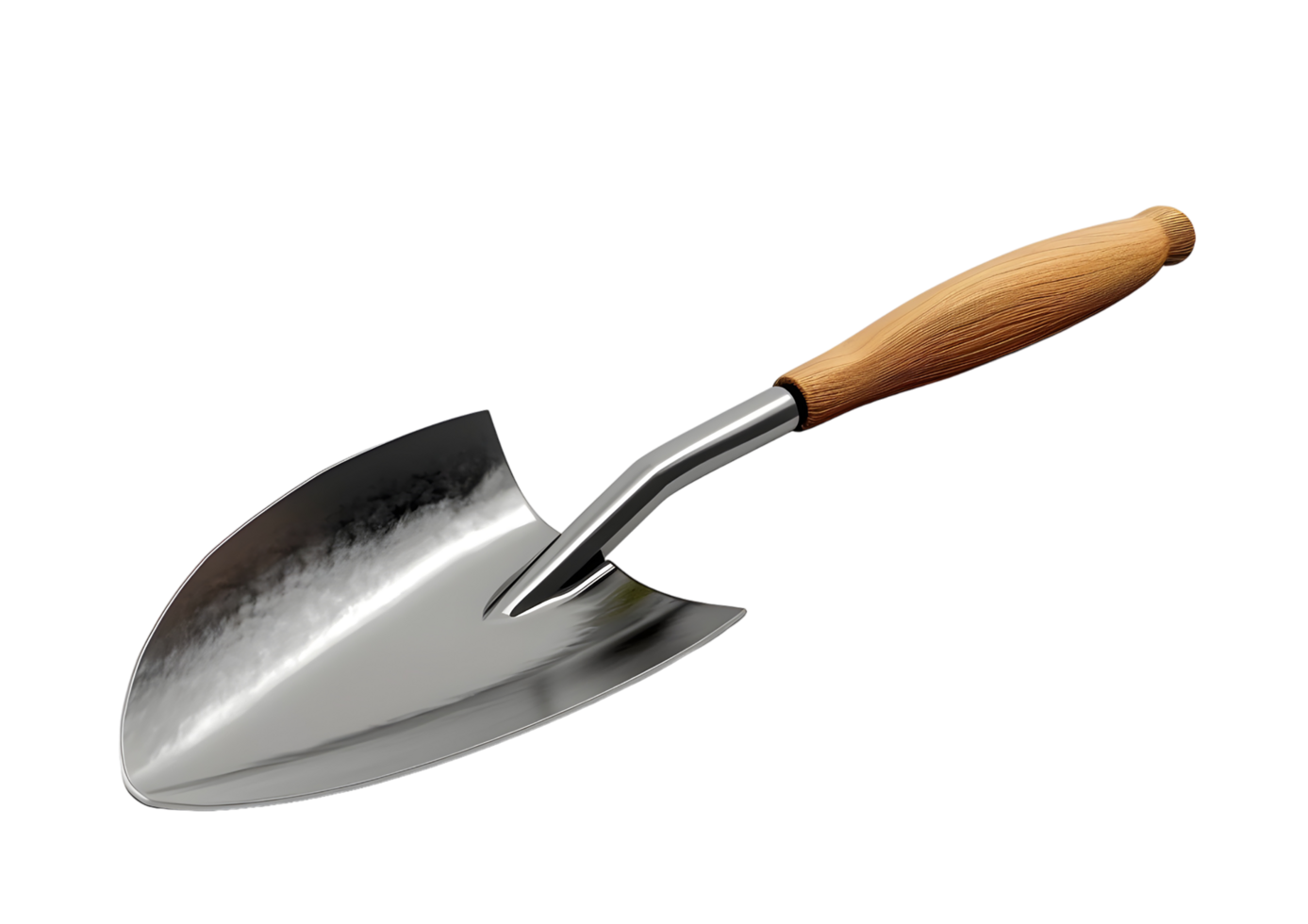 Garden Tool - Metal Shovel with Wooden Handle. Isolated on transparent background png