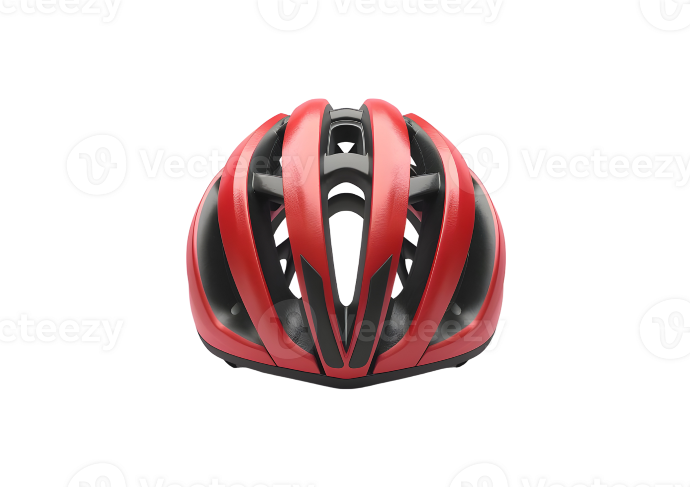 Red and Black Bicycle Helmet. Isolated on transparent background png