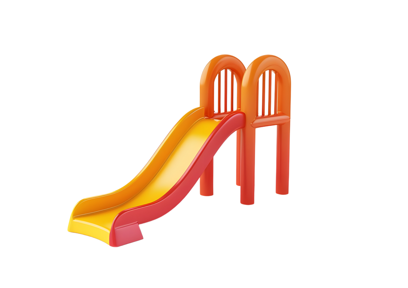 Yellow and Red Plastic Slide for Kids. Isolated on transparent background png