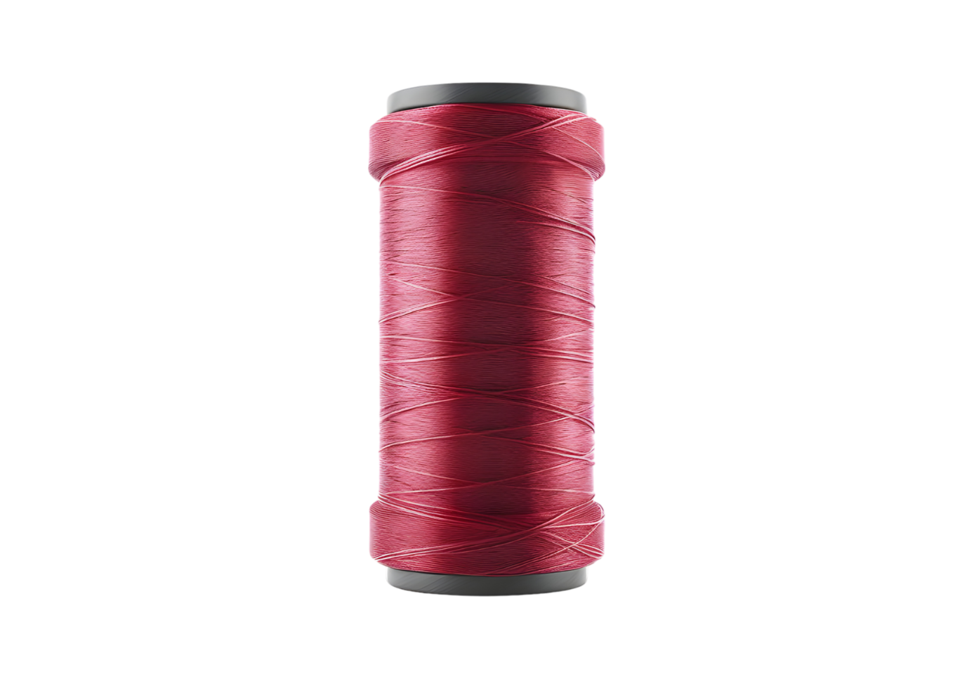 Close-up of a spool of red thread. Isolated on transparent background png