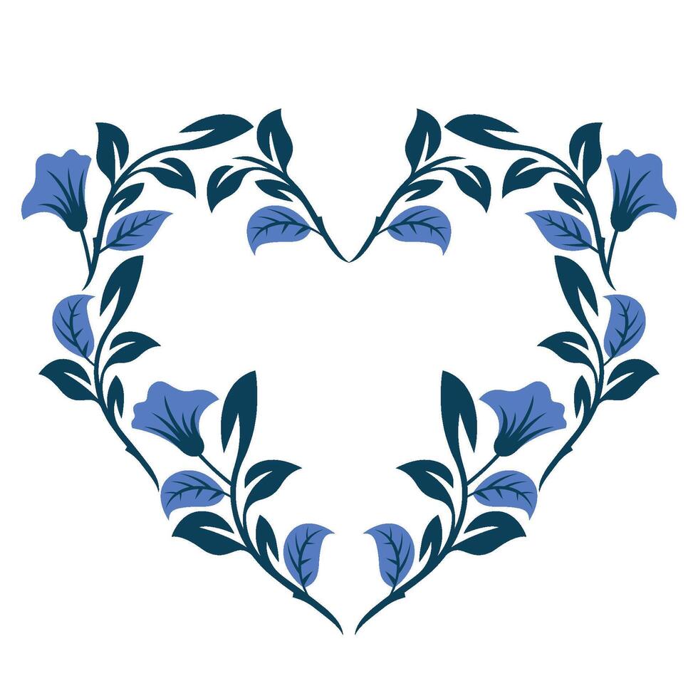 NATURE FRAME IN HEART SHAPE vector