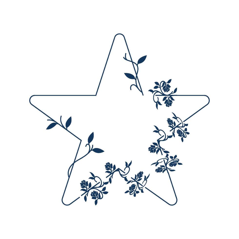 STAR SHAPED FLOWER FRAME vector