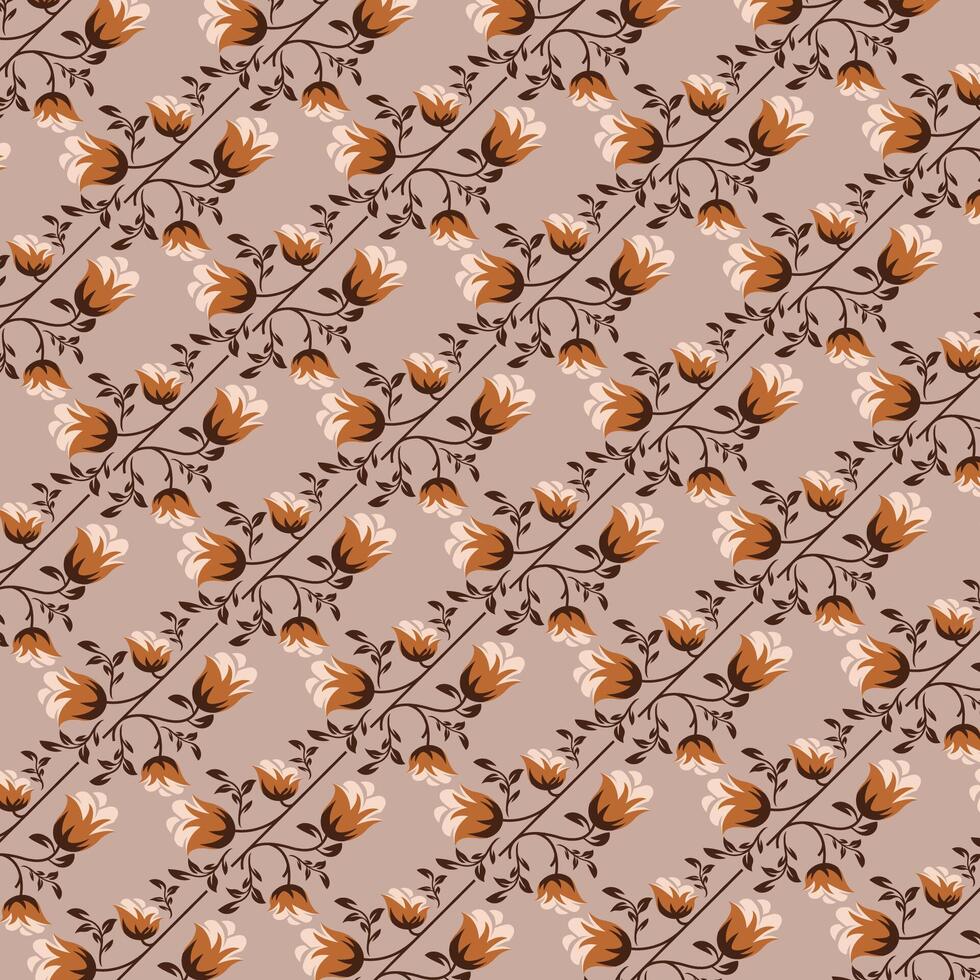SEAMLESS PATTERN OF LEAVES AND FLOWERS vector