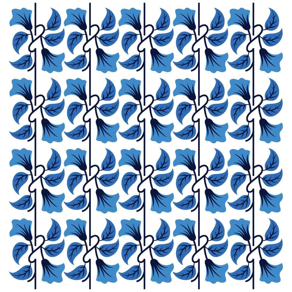 SEAMLESS PATTERN OF BLUE FLOWER vector