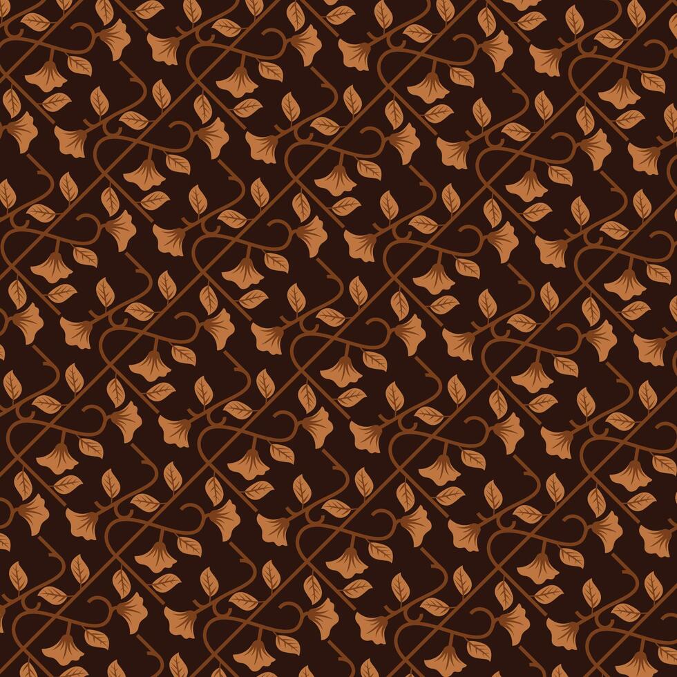 SEAMLESS PATTERN OF LEAVES AND FLOWERS vector