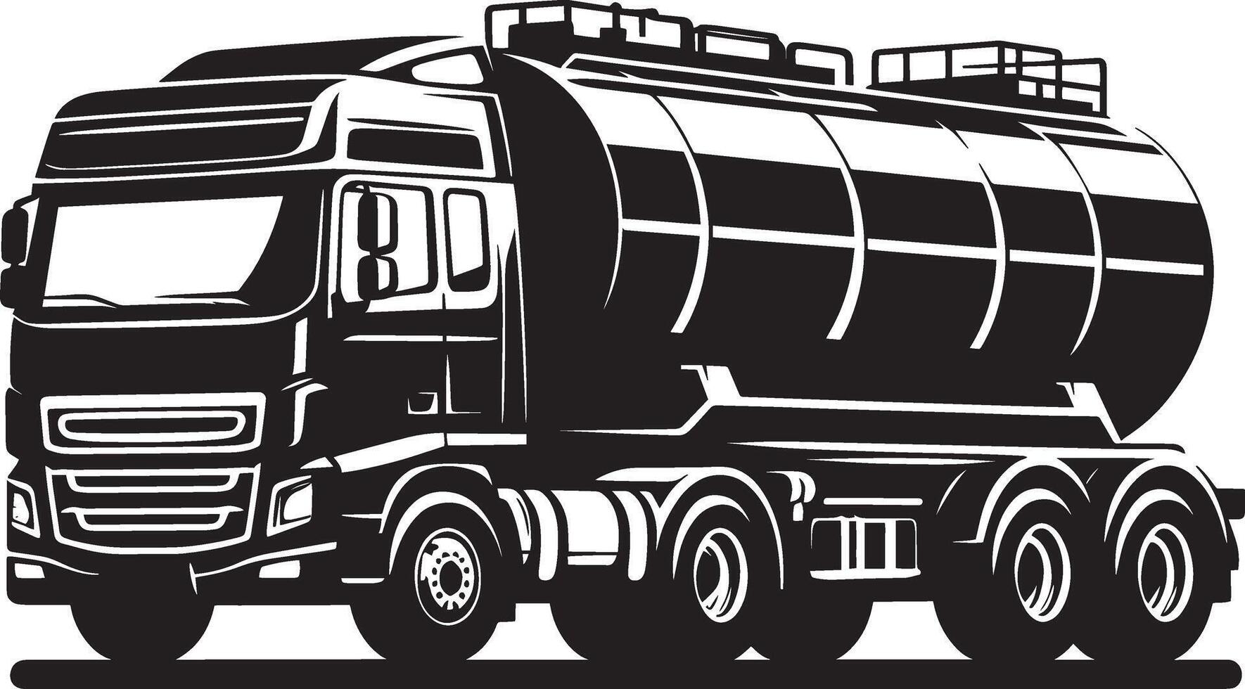 Tanker truck front silhouette illustration isolated on a white background vector