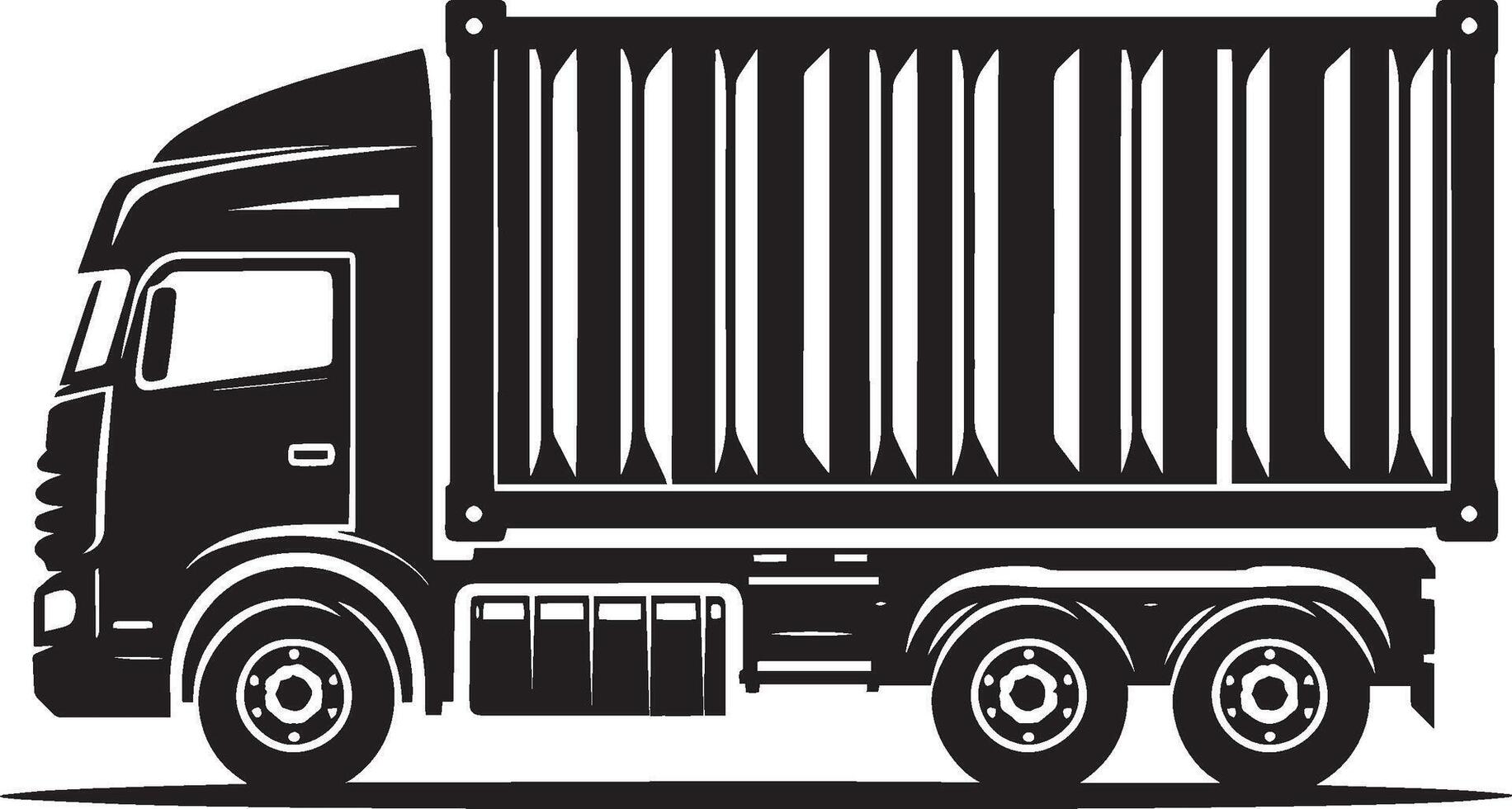 Container truck silhouette illustration isolated on a white background vector