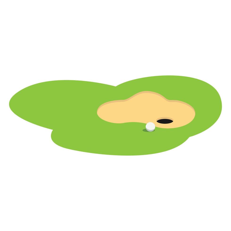 Golf course beautiful landscape illustration vector