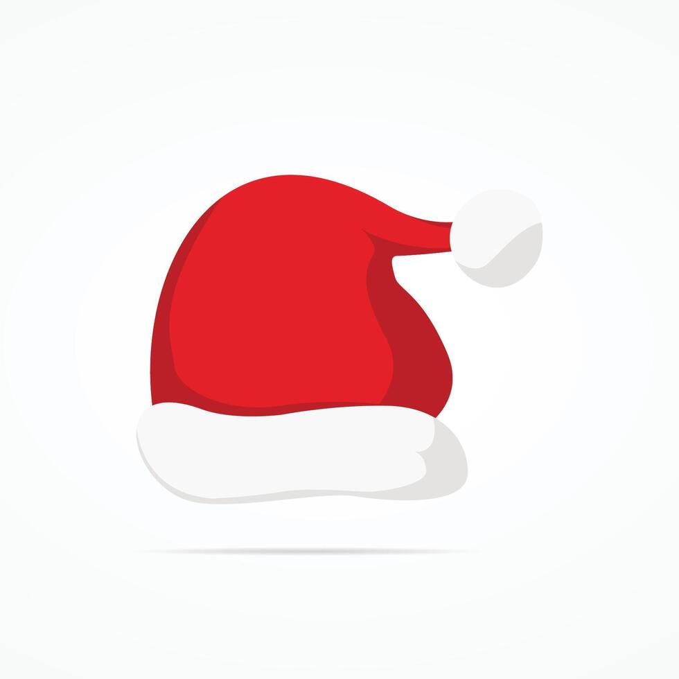 Santa Claus red hat silhouette. Santa hat, Santa red hat isolated on background. Santa hat vector