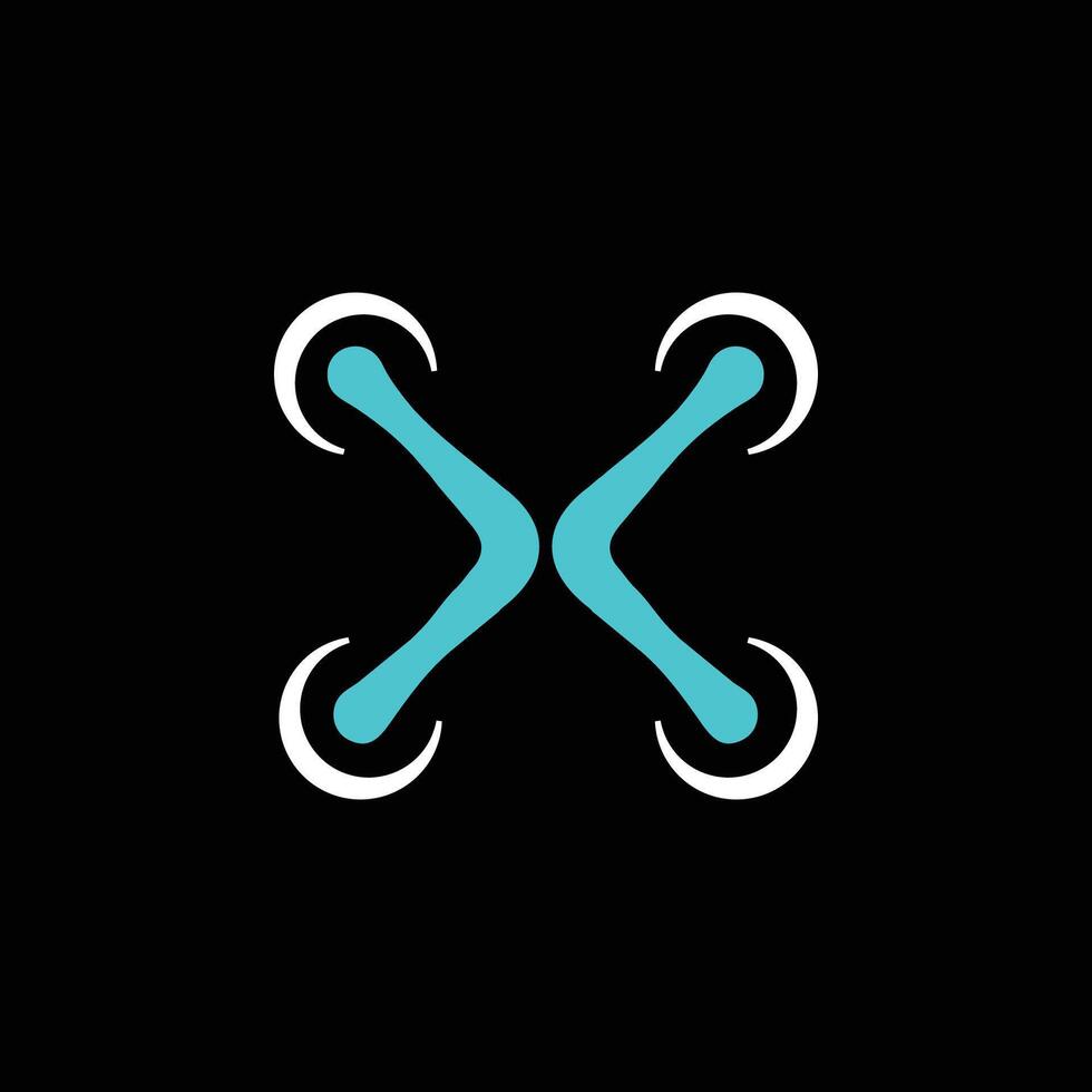 Drone X Letter Fly Tech Abstract Logo vector