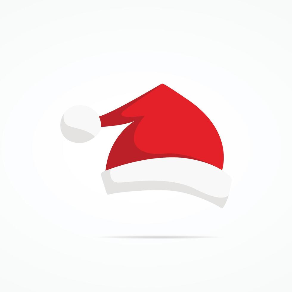 Santa Claus red hat silhouette. Santa hat, Santa red hat isolated on background. Santa hat vector