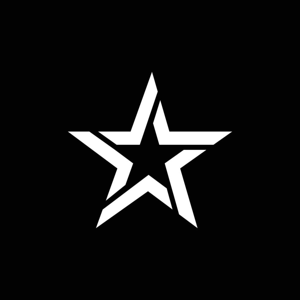 Stylized linear shape star logo design template vector