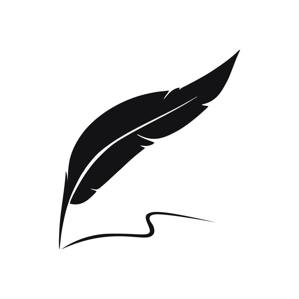 feather art incorporated with graphic element, Logo design concept for writer, author or lawyer vector