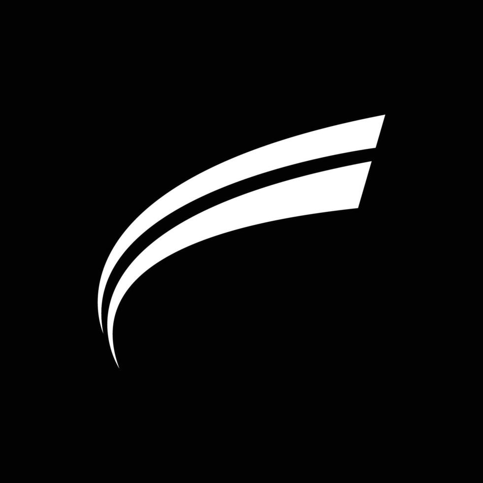 Two arcs logo isolated on black background. Logo for corporation, company, and industry. vector