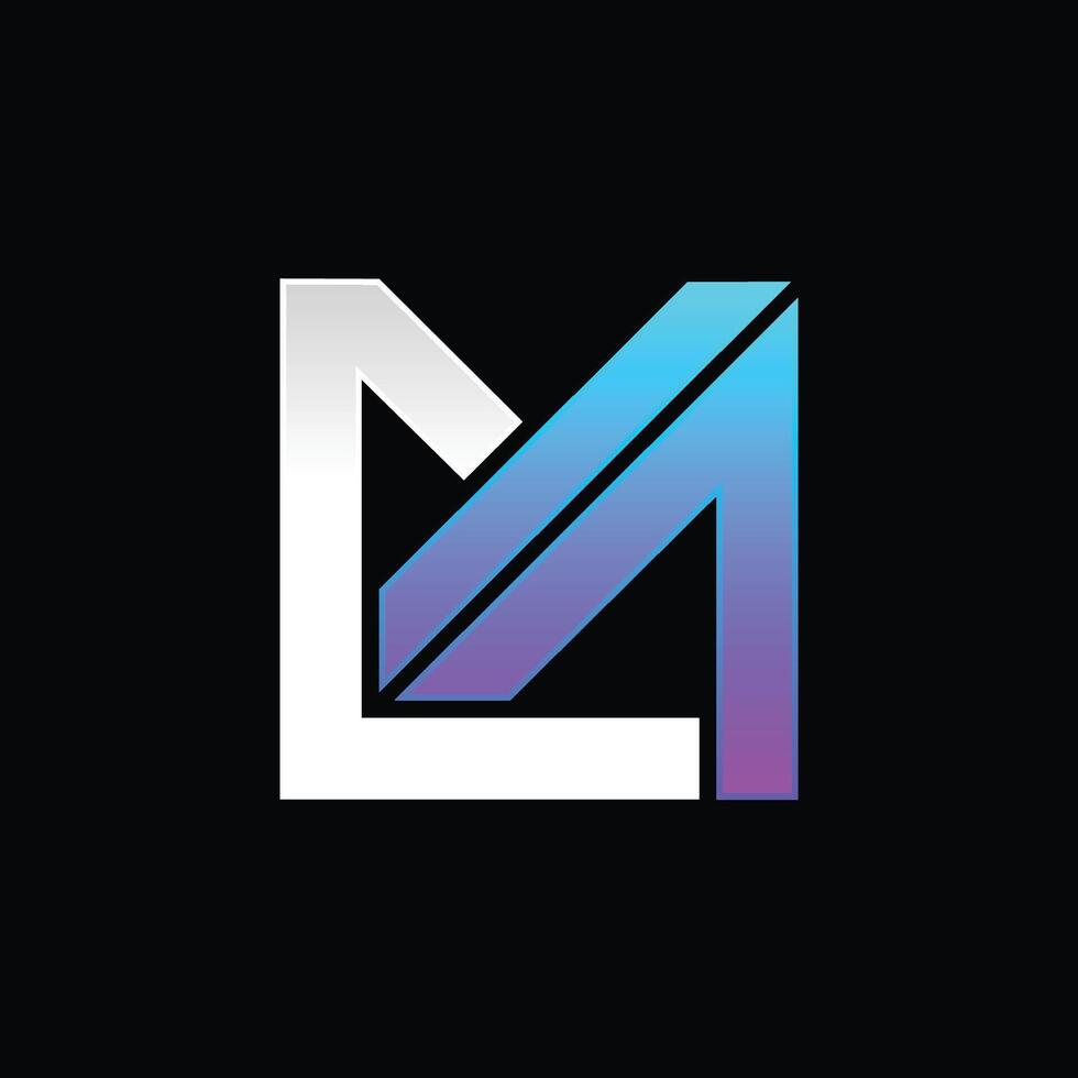 initial letter cm square shape vector