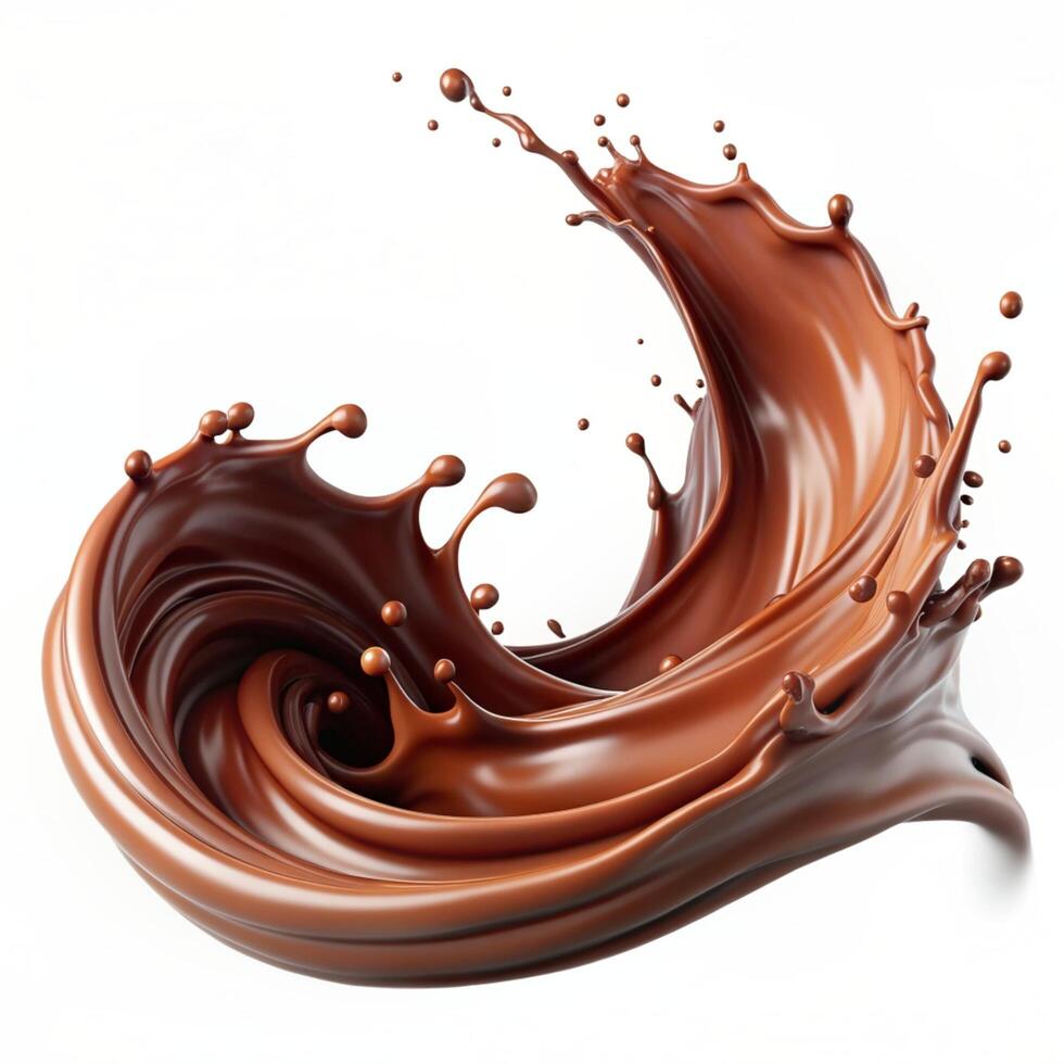 Splash of chocolate illustration,white background photo