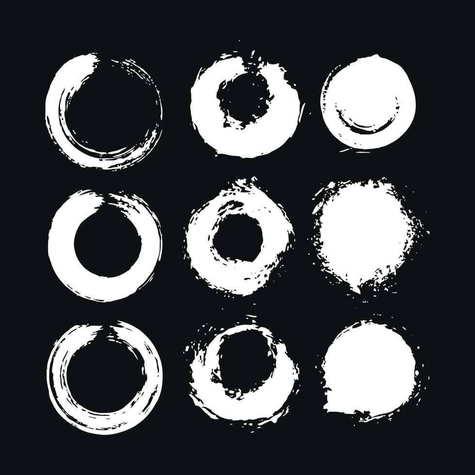 Set of paint brush stroke, ink splatter and artistic design elements vector