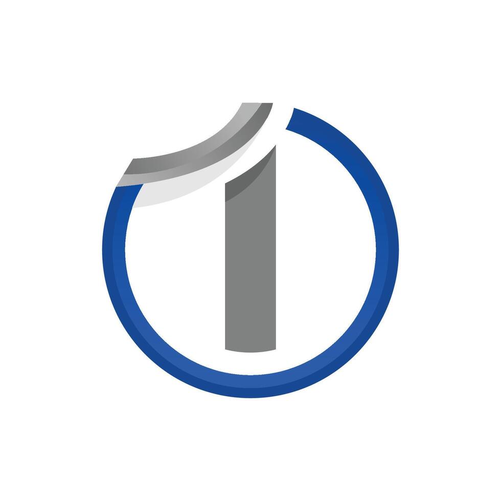 Sign number one on the circle logo vector