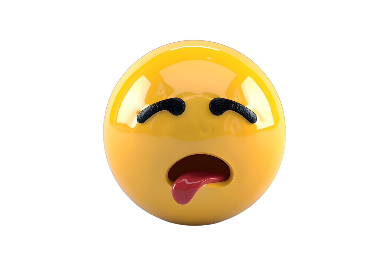3D Emoji Face with Tongue Out. Isolated on transparent background png