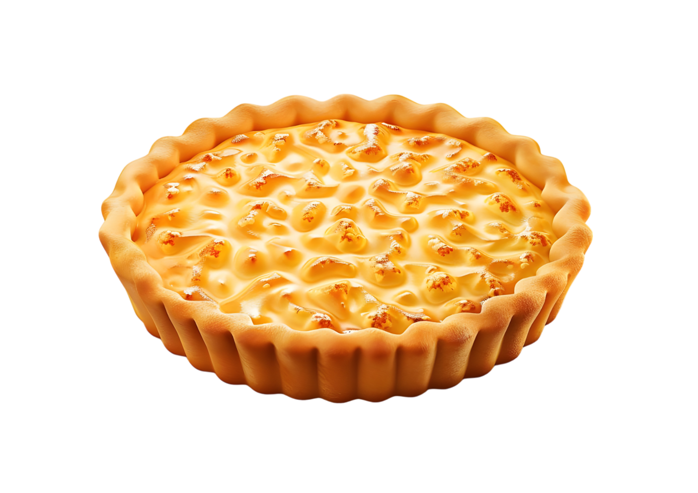 Savory quiche with spinach and cheese filling. Isolated on a transparent background png