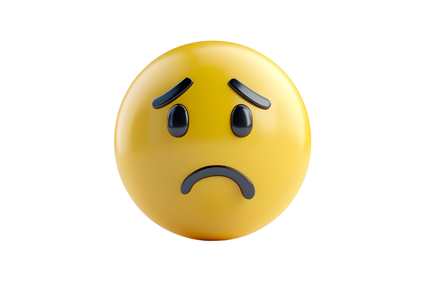 Sad Emoji 3D Illustration. Isolated on transparent background png