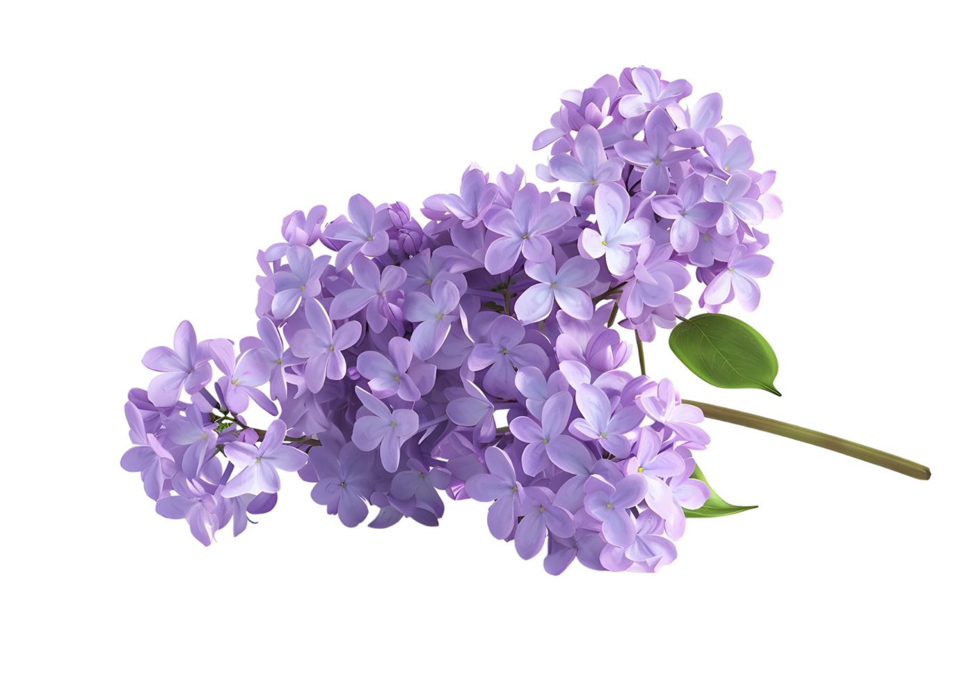 Close-up of delicate lilac flowers. Isolated on transparent background png
