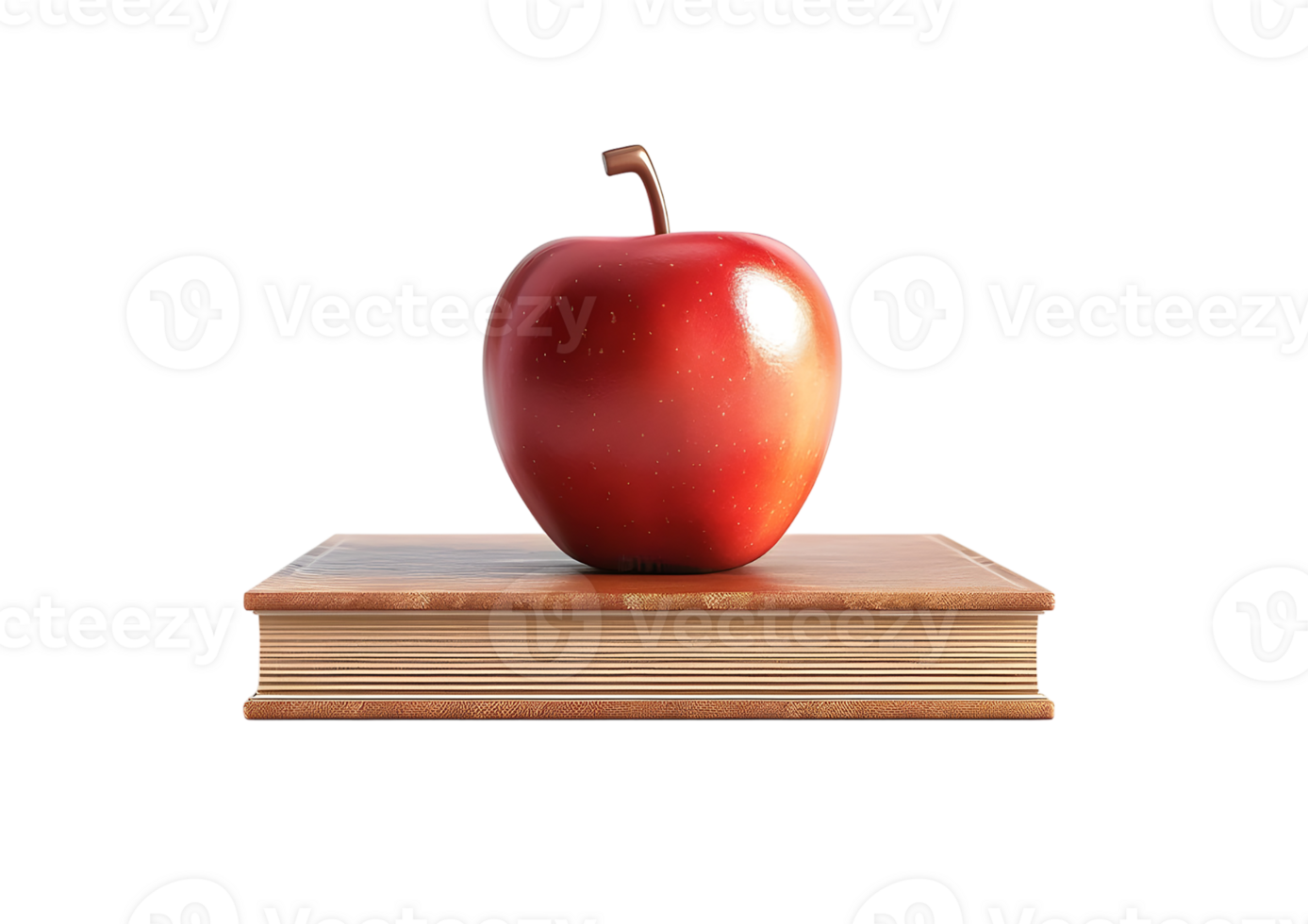 Fresh red apple on a wooden table. Isolated on a transparent background png