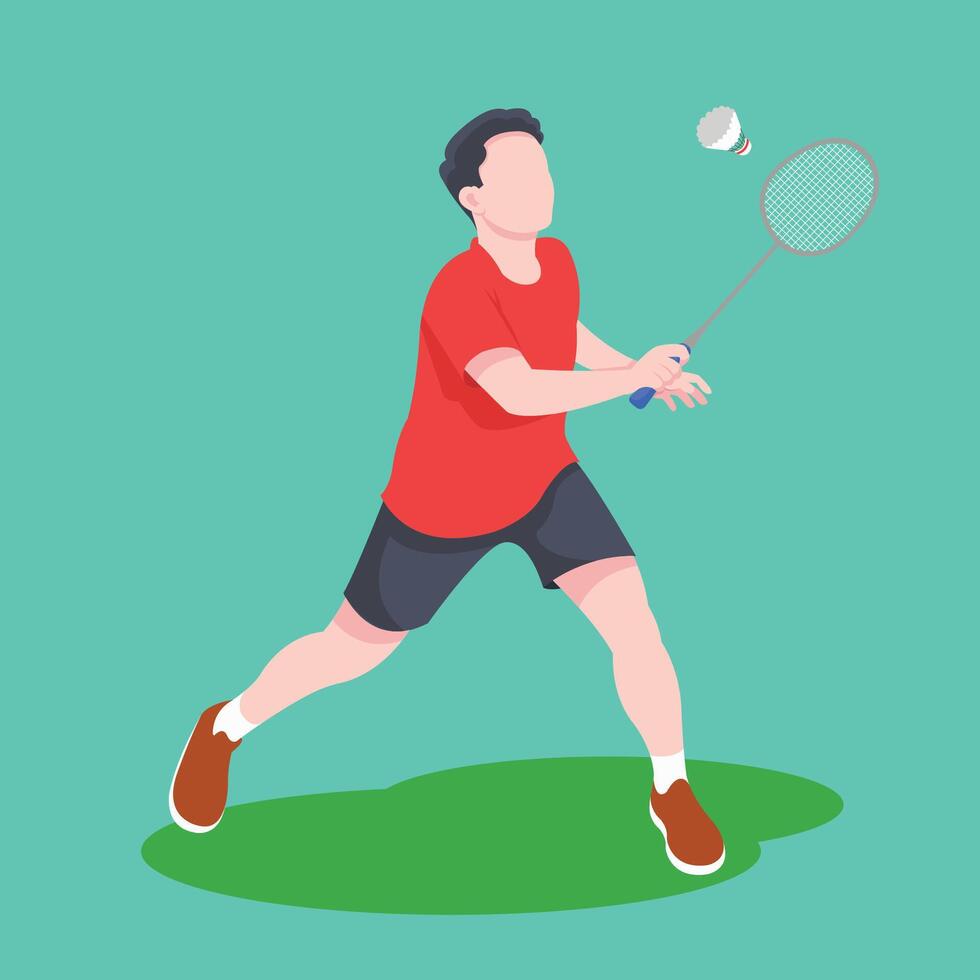 badminton athlete art design vector