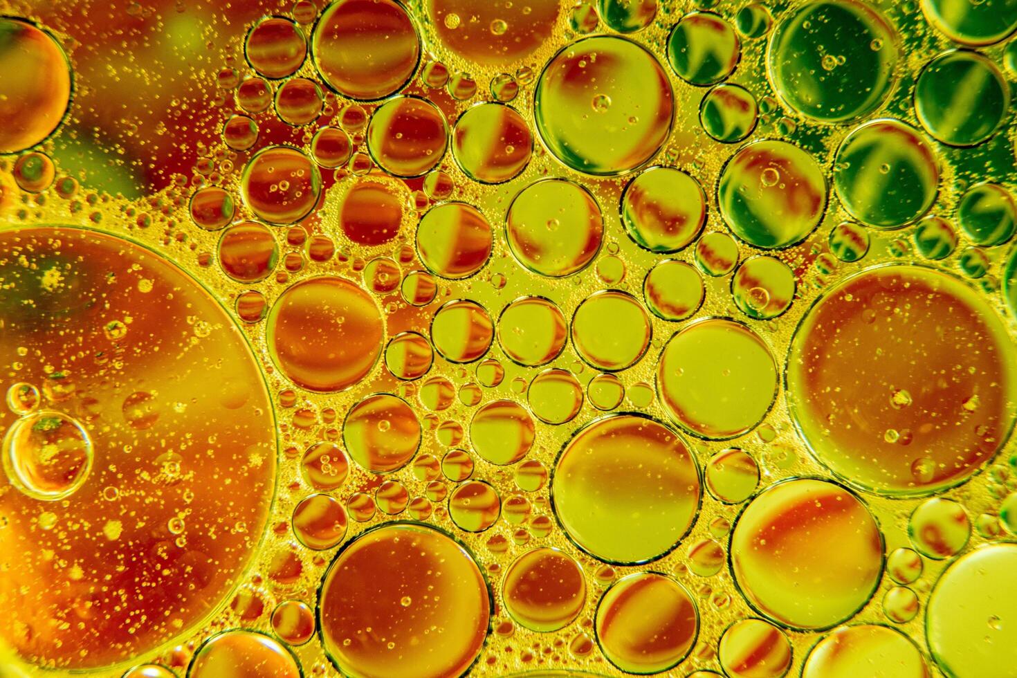 The beauty of golden oil drops photo