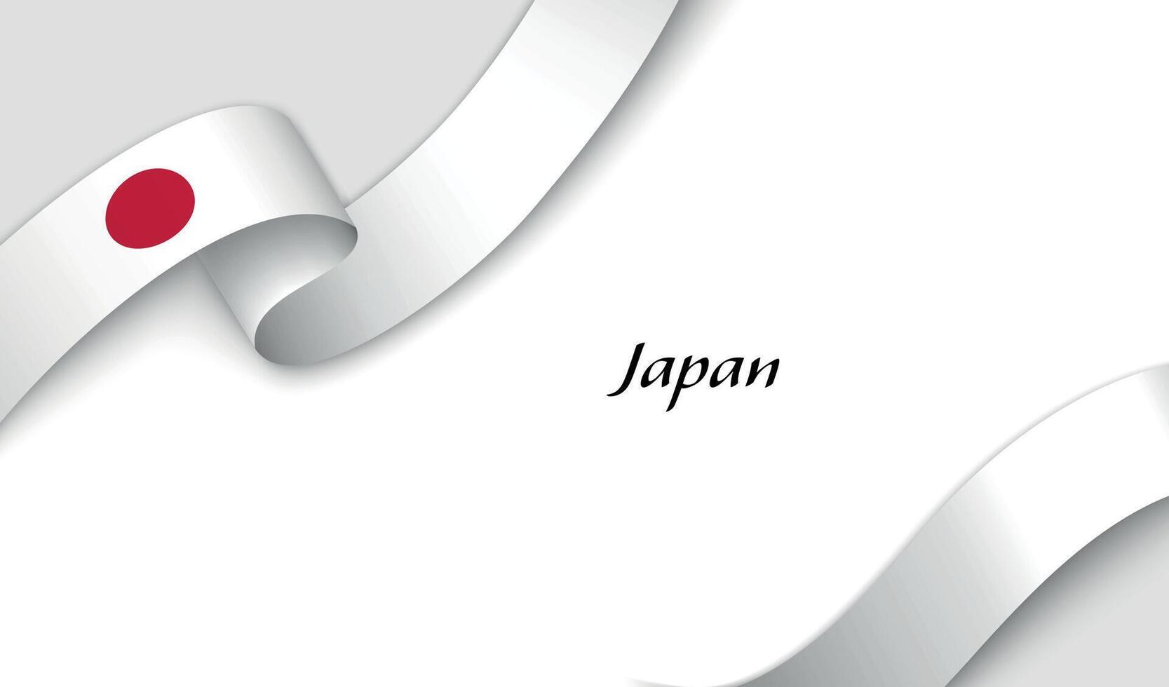 Curved ribbon with fllag of Japan on white background vector