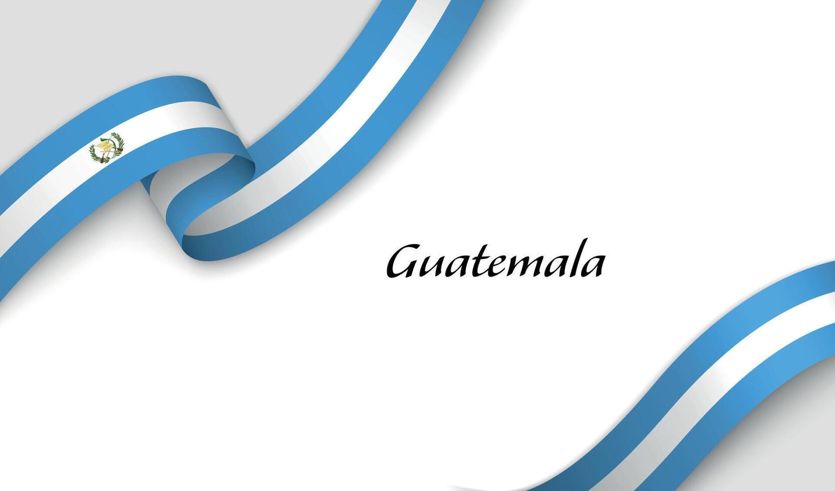 Curved ribbon with fllag of Guatemala on white background vector