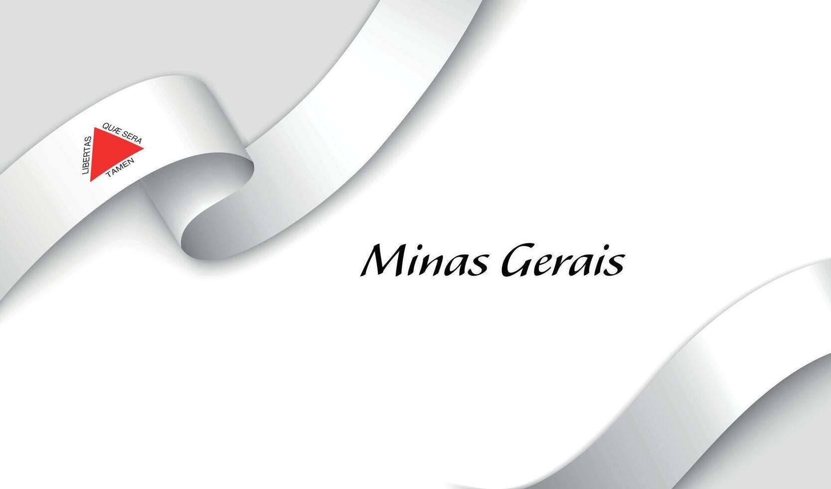 Curved ribbon with fllag of Minas Gerais is a state of Brazil on white background vector