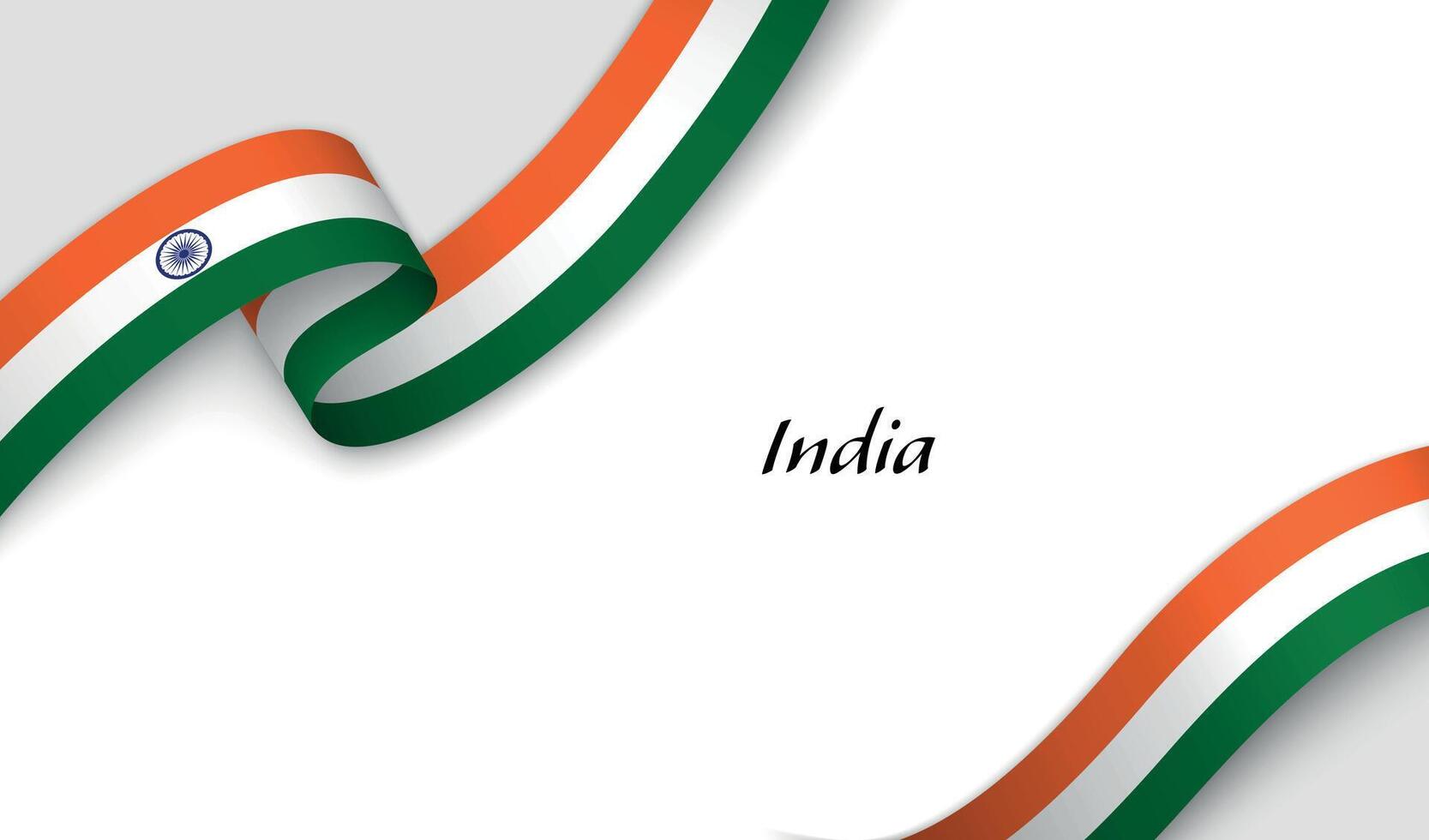Curved ribbon with fllag of India on white background vector