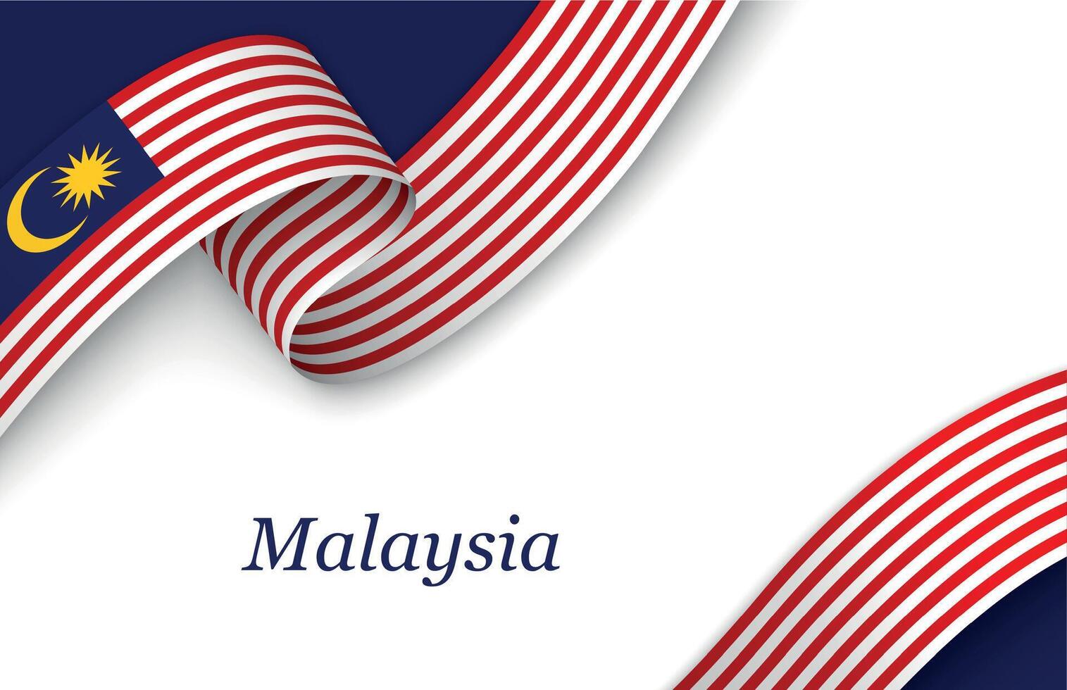 Ribbon with fllag of Malaysia on white background vector