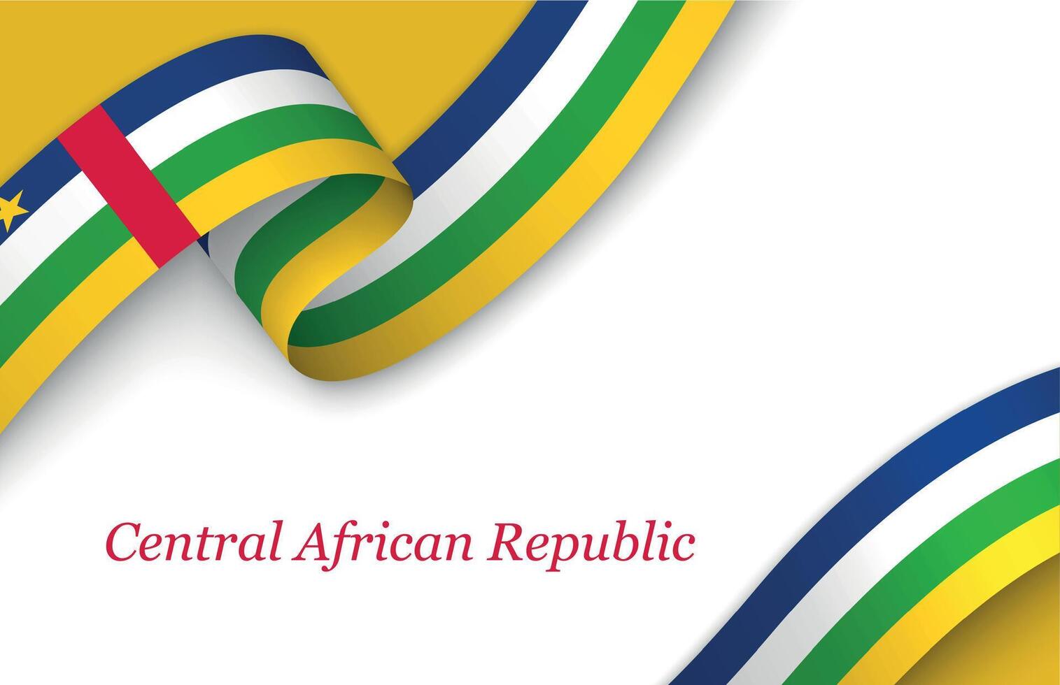 Ribbon with fllag of Central African Republic on white background vector
