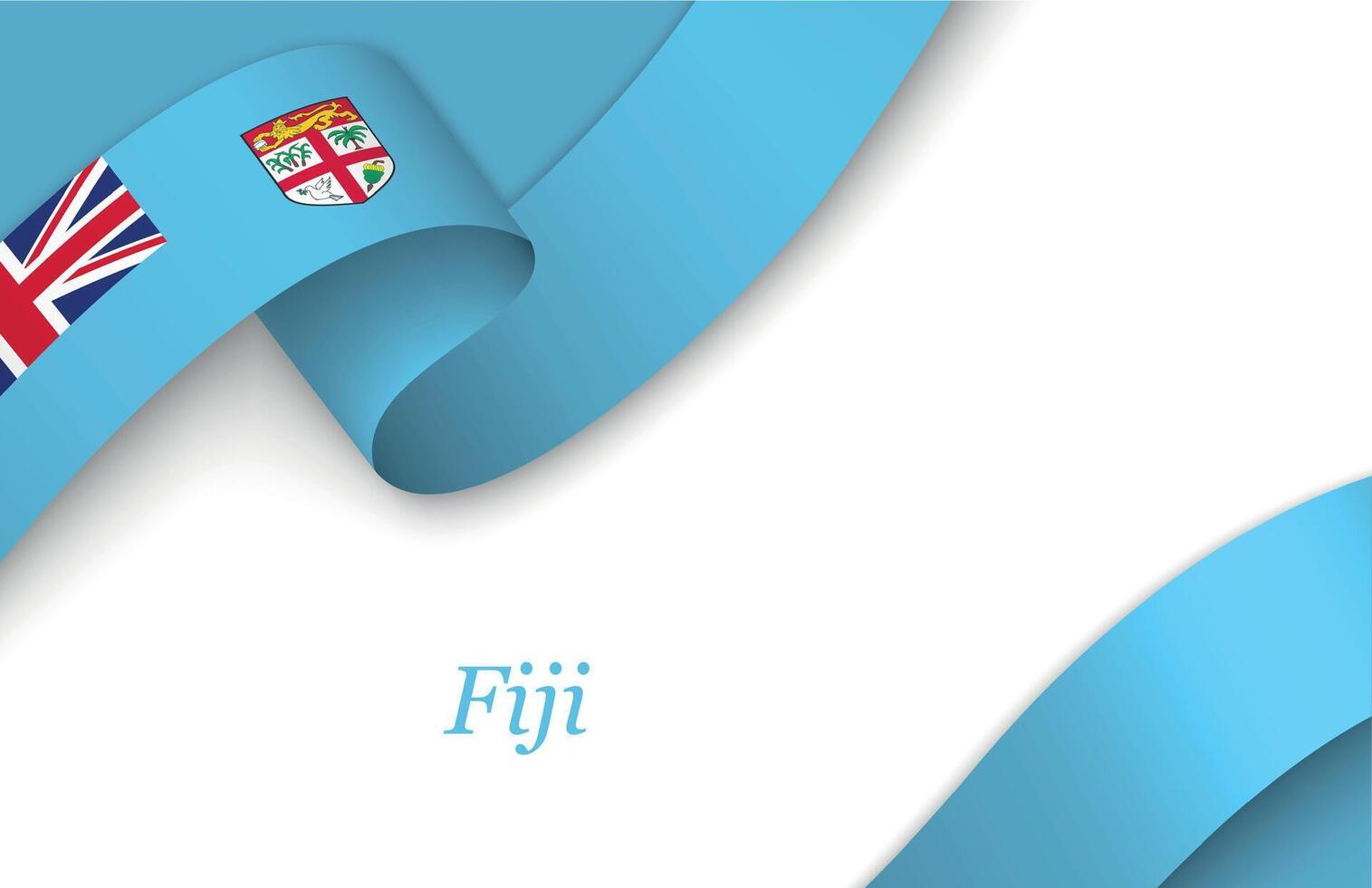 Ribbon with fllag of Fiji on white background vector