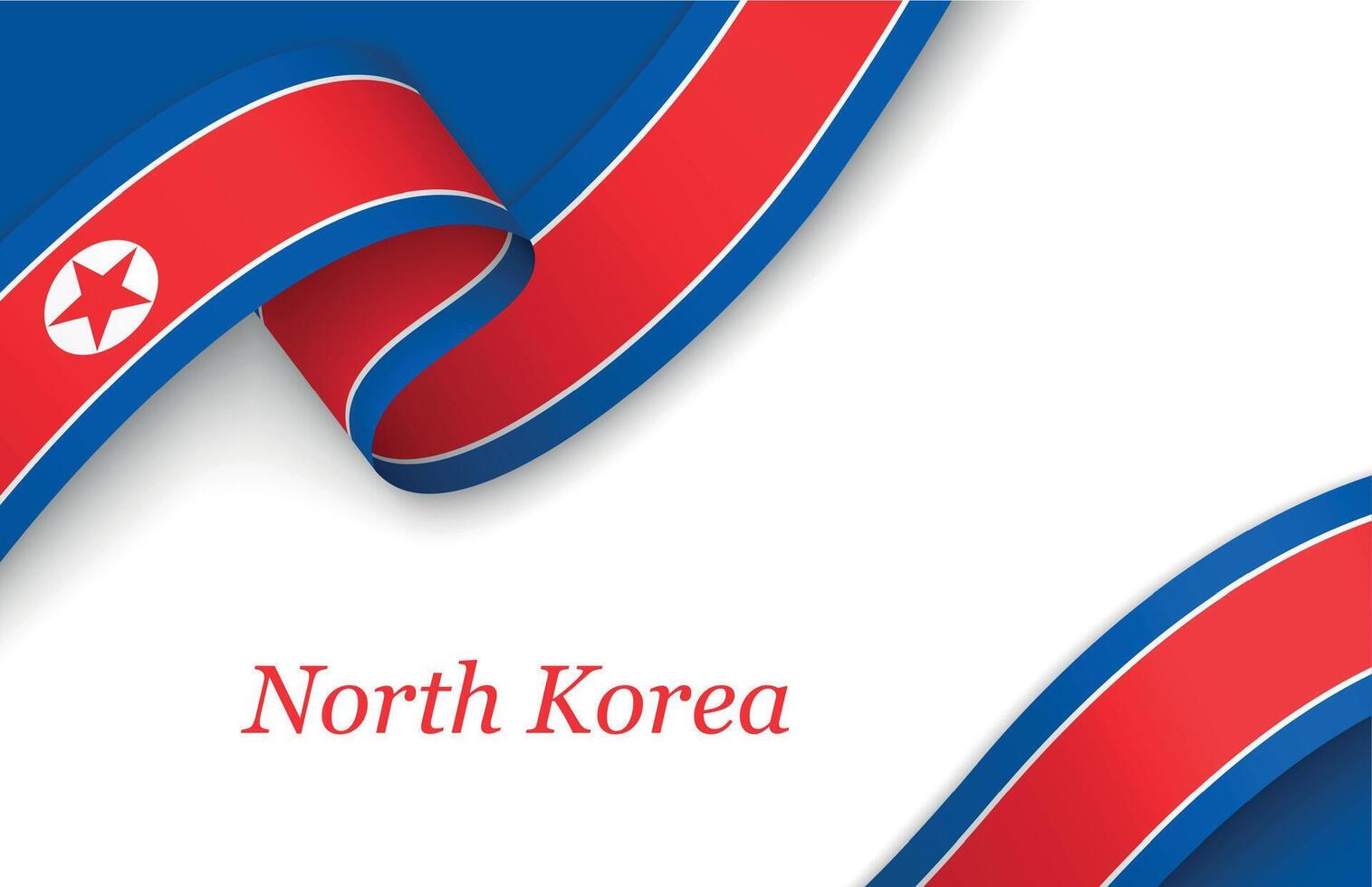 Ribbon with fllag of North Korea on white background vector