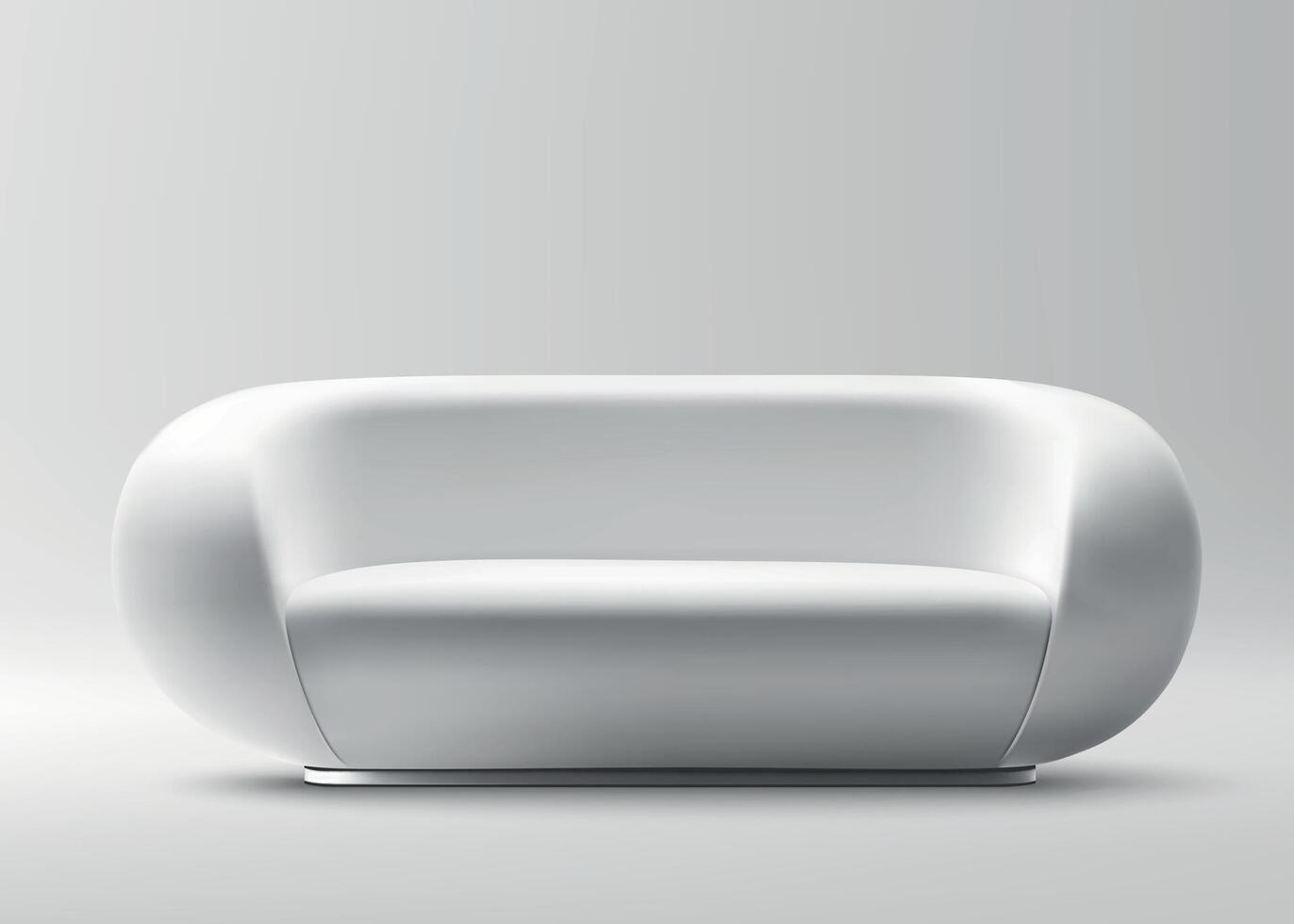 Modern Minimalist White Sofa on Gray Background vector