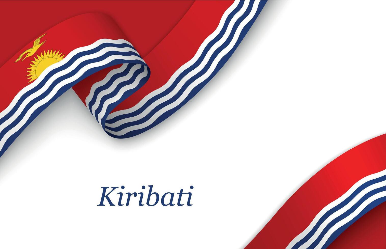 Ribbon with fllag of Kiribati on white background vector