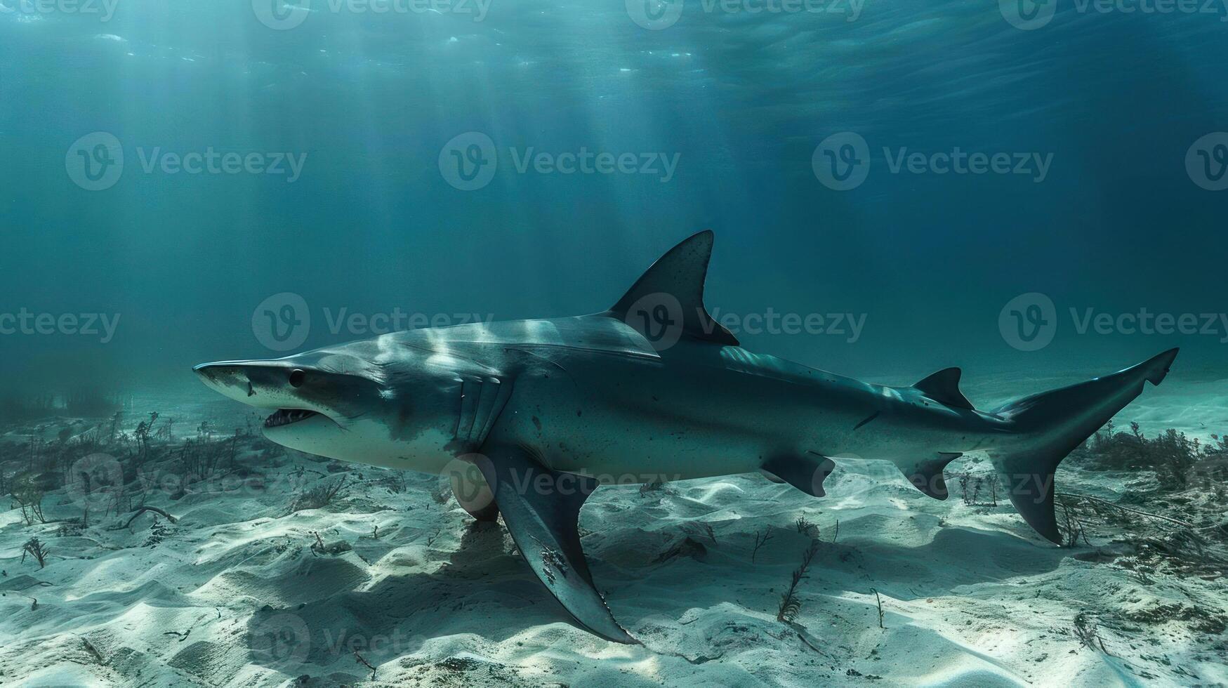 a shark that is swimming in the ocean photo