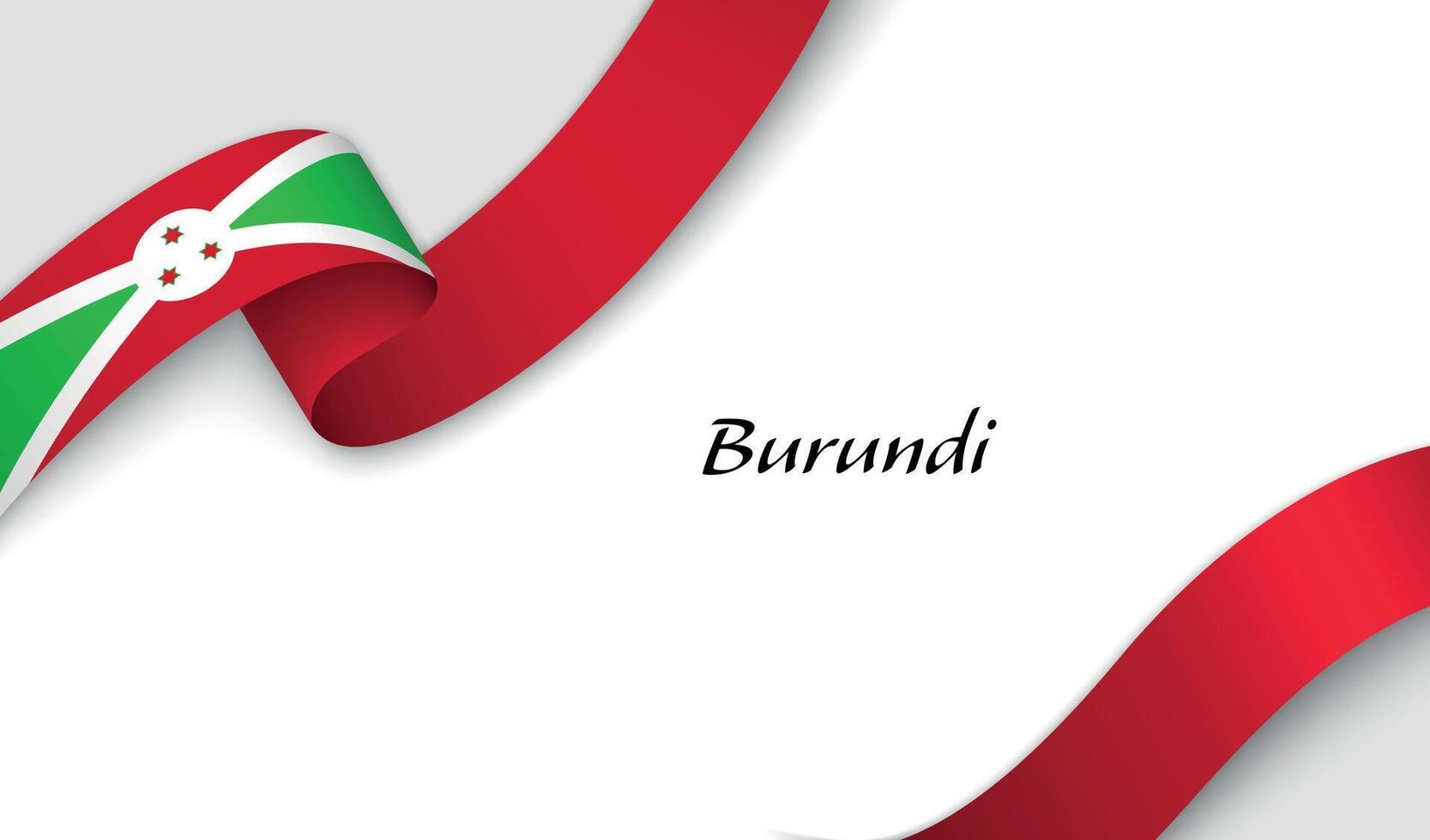 Curved ribbon with fllag of Burundi on white background vector